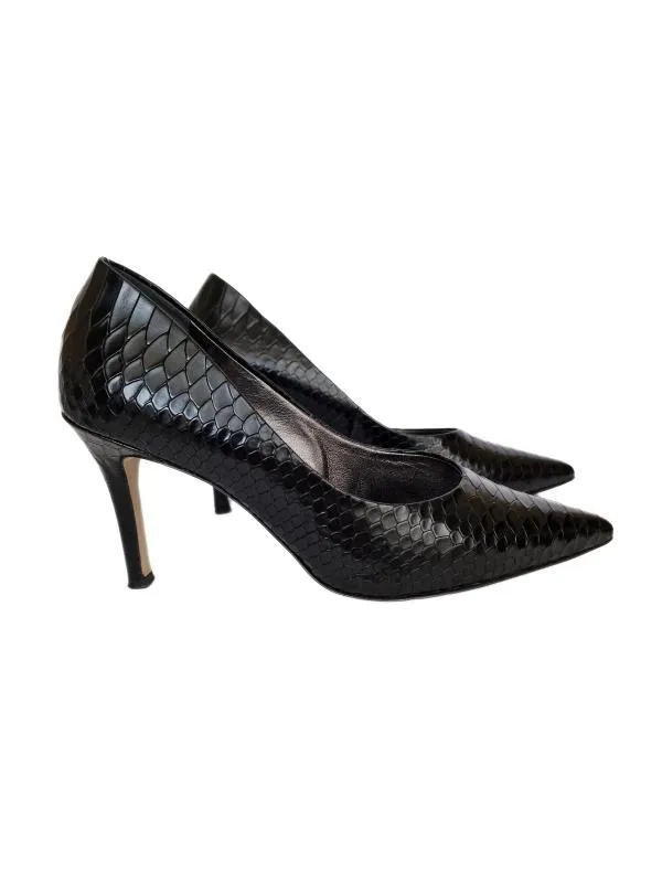 Pantofi cu toc înalt Hogl EU 36 | Negru, Animal print, Piele naturală - Image 2