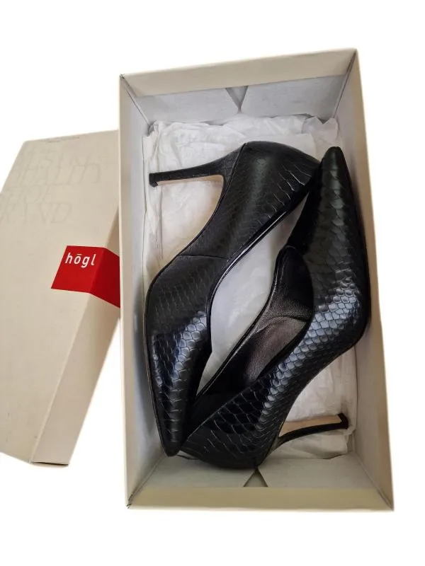 Pantofi cu toc înalt Hogl EU 36 | Negru, Animal print, Piele naturală - Image 5