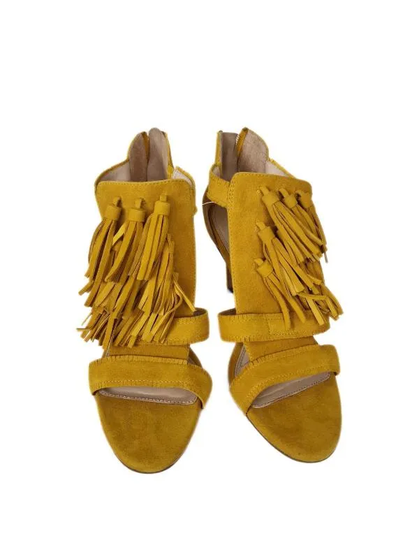 Sandale cu toc Minelli EU 37 | Caramel, Piele întoarsă Suede