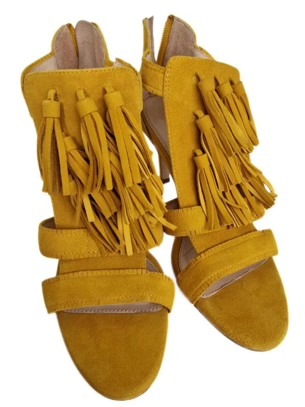 Sandale cu toc Minelli EU 37 | Caramel, Piele întoarsă Suede - Image 4