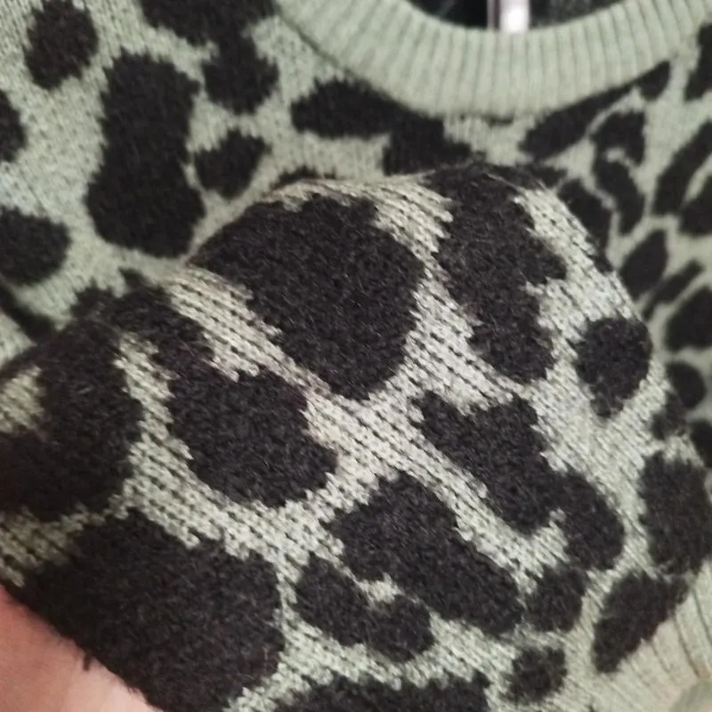 Pulover la baza gâtului VILA L | Negru, Normal, Mânecă lungă, Regular fit, Animal print, Vâscoză - Image 8
