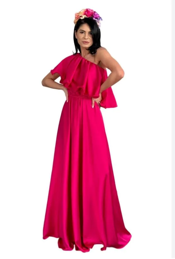 Rochie de seară Ramona Badescu EU 38 | Fuchsia, Maxi, Cu umerii goi - Image 2