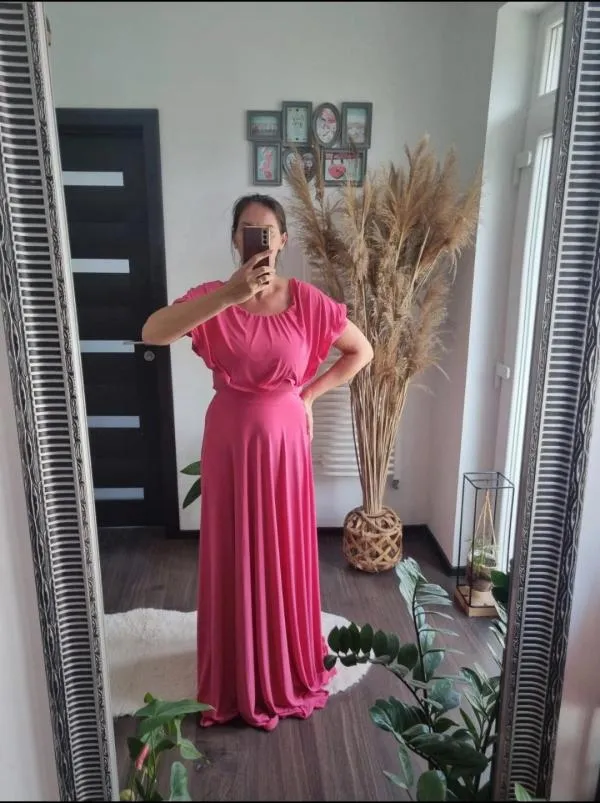 Rochie de seară Ramona Badescu EU 38 | Fuchsia, Maxi, Cu umerii goi - Image 5