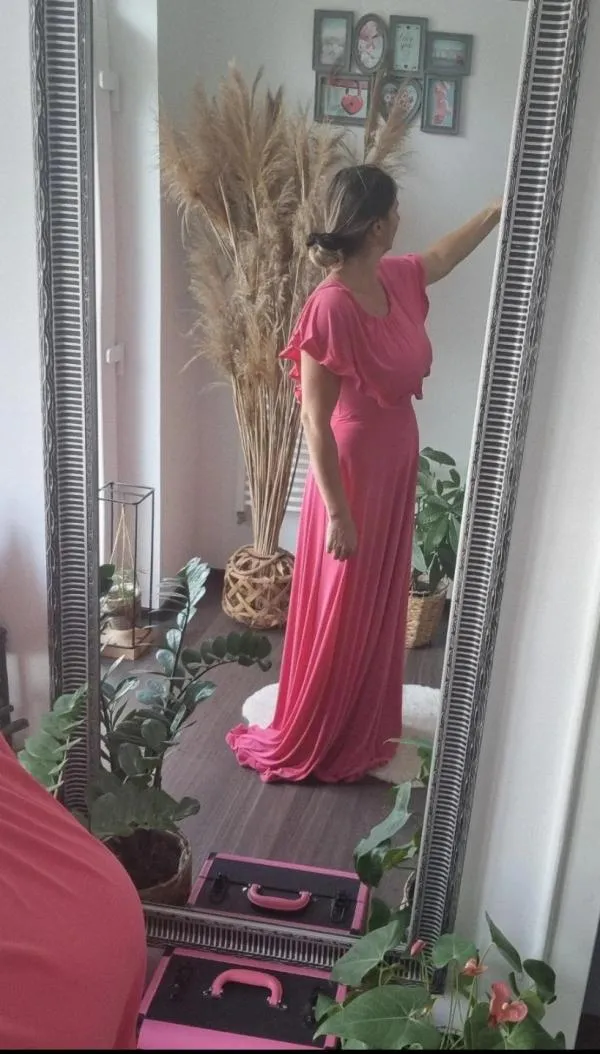 Rochie de seară Ramona Badescu EU 38 | Fuchsia, Maxi, Cu umerii goi - Image 7