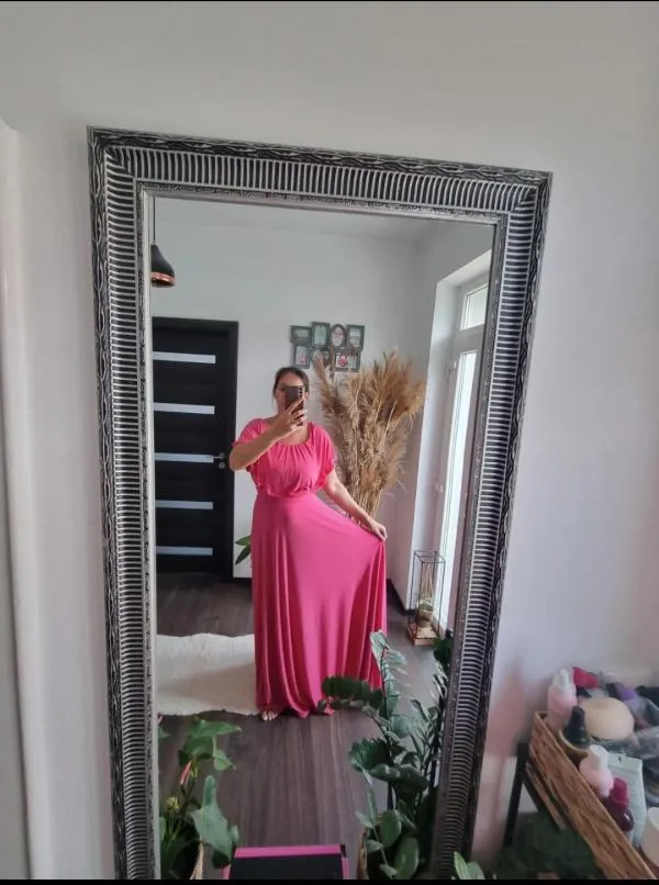 Rochie de seară Ramona Badescu EU 38 | Fuchsia, Maxi, Cu umerii goi - Image 8