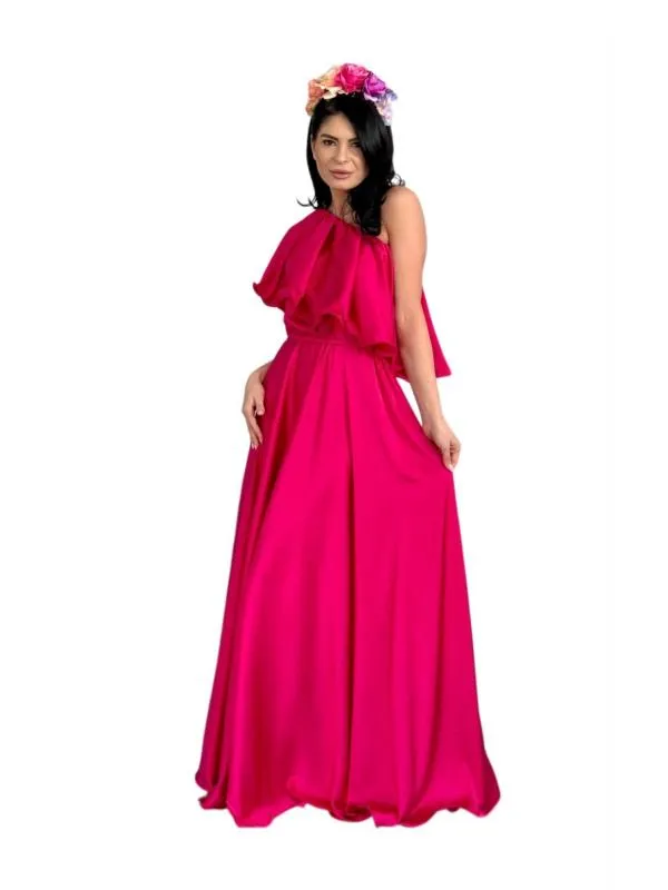 Rochie de seară Ramona Badescu EU 38 | Fuchsia, Maxi, Cu umerii goi