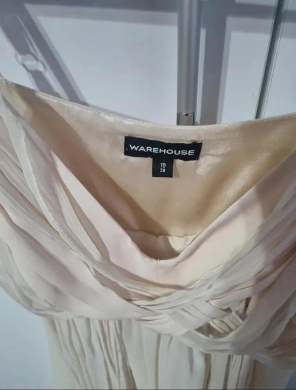 Rochie de vară Warehouse EU 38 | Bej, Midi, Cu umerii goi - Image 3