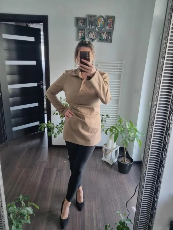Bluză Zara EU 40 | Caramel, Normal, Mânecă lungă - Image 4