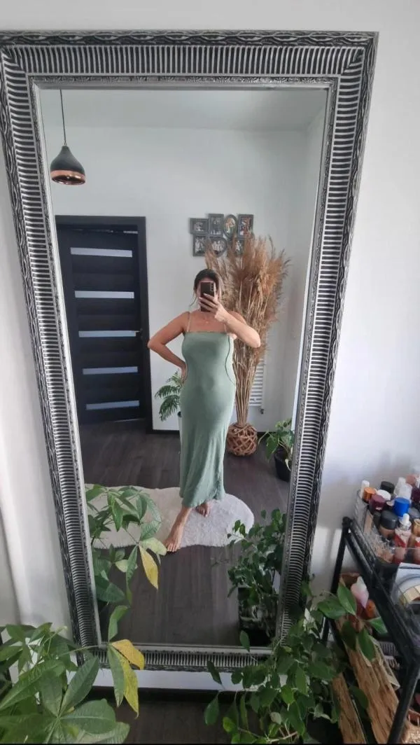 Rochie de seară ASOS EU 42 | Verde mentă, Midi, Cu umerii goi