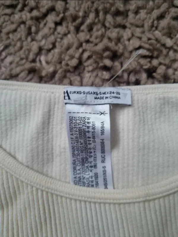 Top cropped Zara EU 34 | Crem, Cropped (Scurt), Mânecă lungă - Image 8