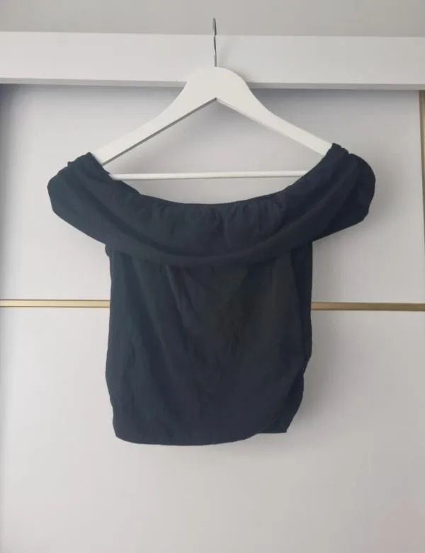 Top cropped Shein EU 36 | Negru, Cropped (Scurt), Volane - Image 2