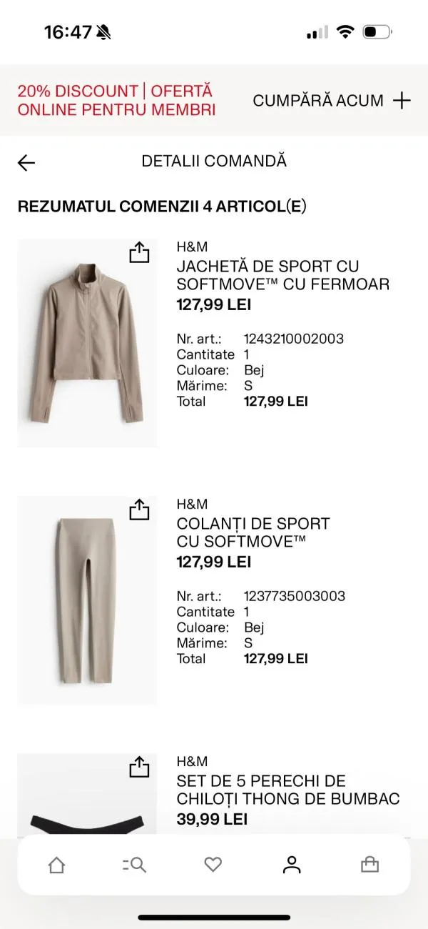 Trening H&M EU 34 | Gri, Poliester - Image 10