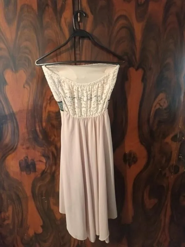 Rochie de seară Made in Italy M | Ivoire, Mini, Cu umerii goi, Dantelă - Image 3