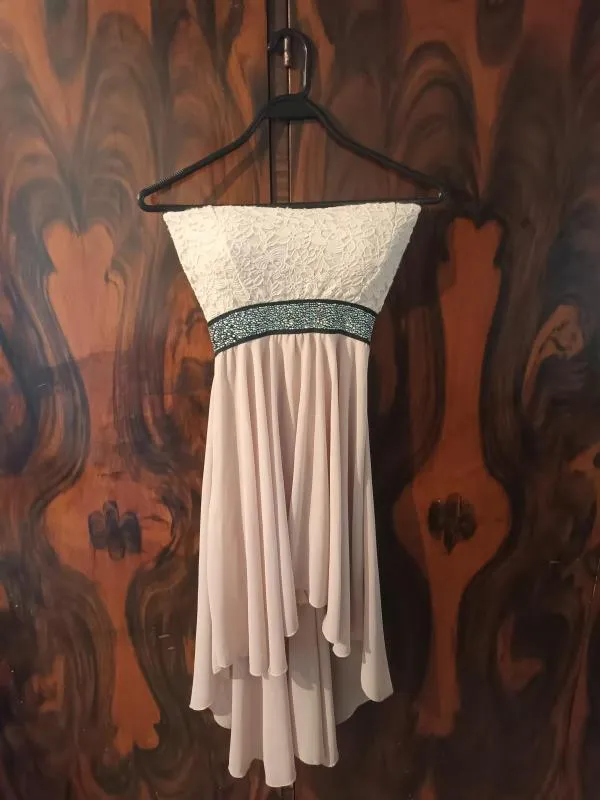 Rochie de seară Made in Italy M | Ivoire, Mini, Cu umerii goi, Dantelă - Image 2
