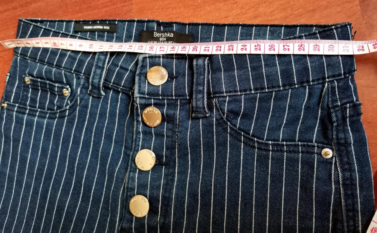 Pantaloni Bershka EU 36 | Albastru, Lungi, Talie înaltă, Skinny fit - Image 7