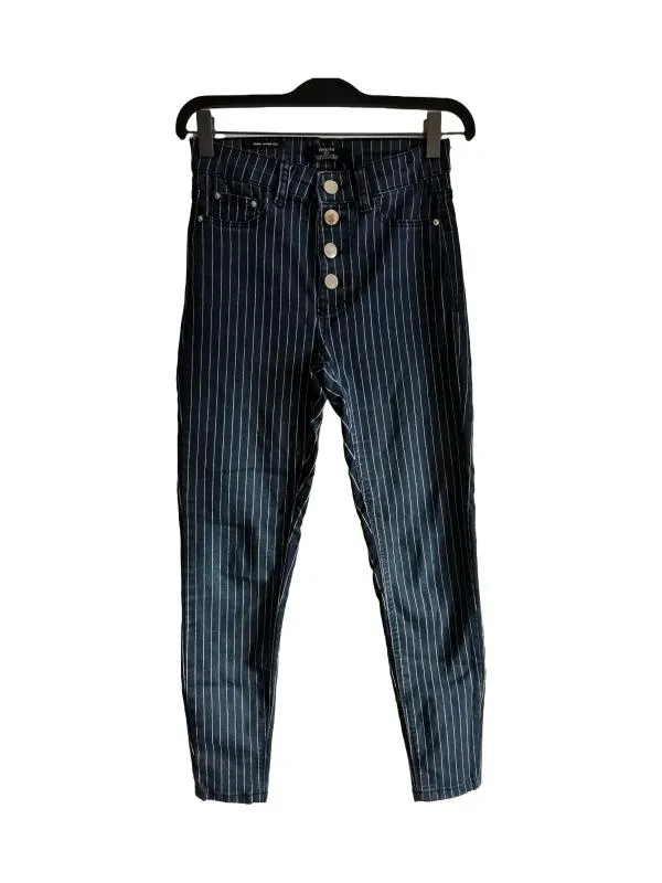 Pantaloni Bershka EU 36 | Albastru, Lungi, Talie înaltă, Skinny fit