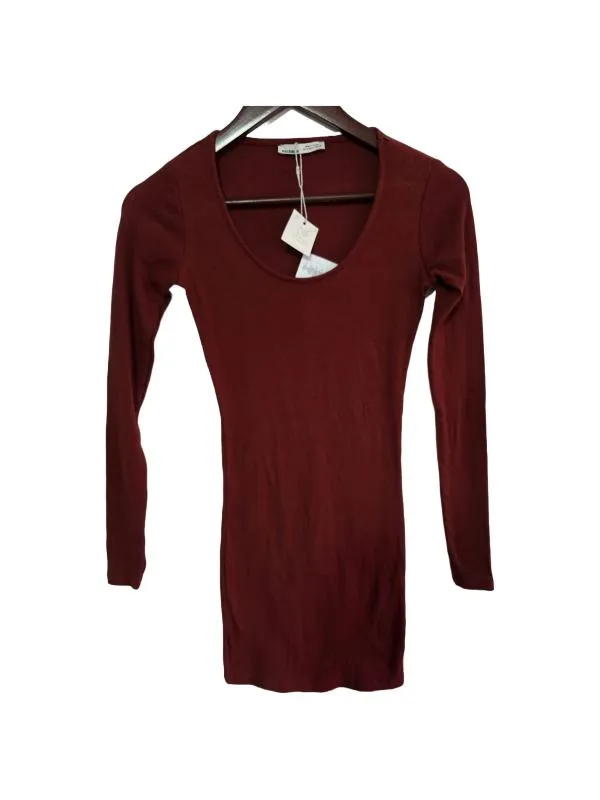 Rochie mulată Pull&Bear S | Burgundy, Mini, Mânecă lungă