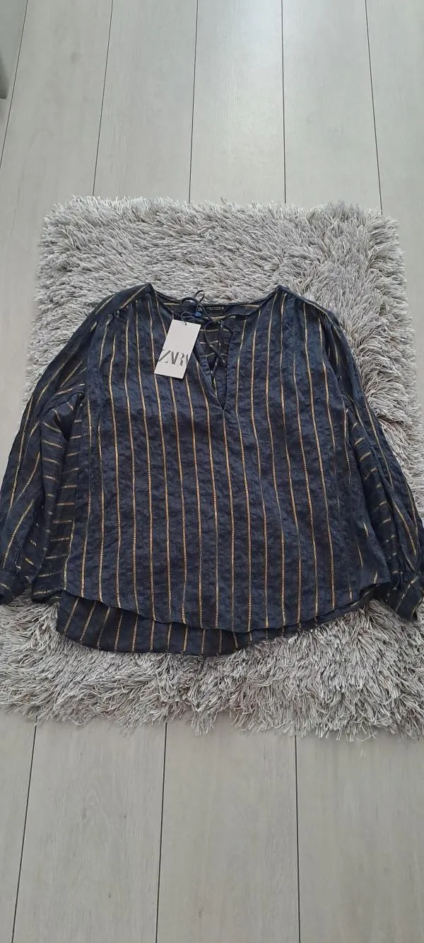 Cămașă Zara EU 34 | Albastru, Normal, Mânecă lungă, Vâscoză - Image 8