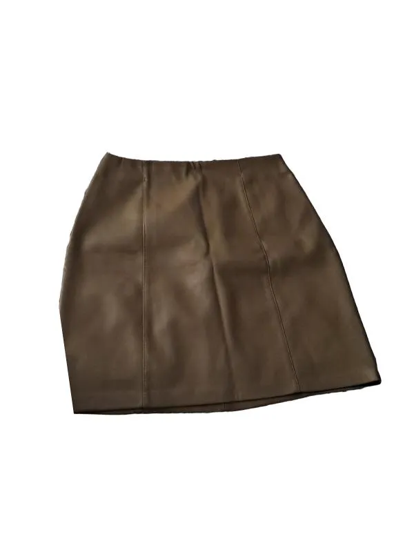 Fustă din piele AMISU EU 34 | Verde, Mini, Piele ecologică