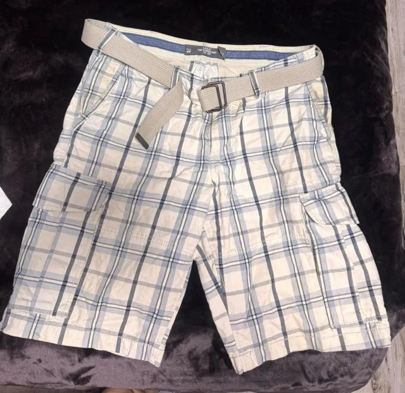 Pantaloni H&M L | Bej, Regular (Standard) fit, Cargo, Carouri, Bumbac - Image 2