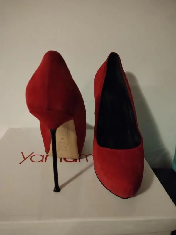 Pantofi cu toc înalt Viamaestra EU 37 | Roșu, Piele naturală - Image 5