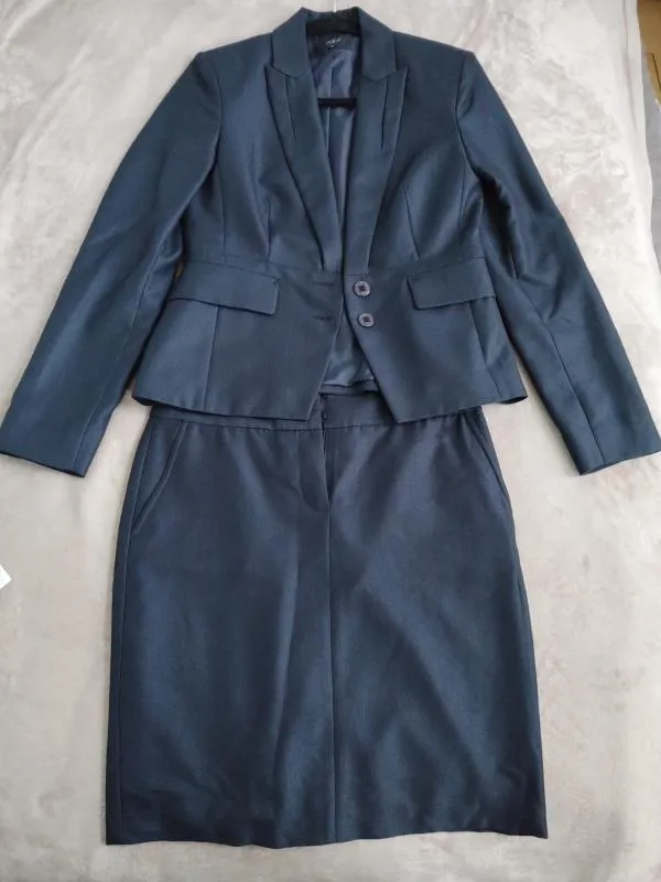 Costum cu sacou și fustă Dika EU 36 | Bleumarin, Vâscoză - Image 2