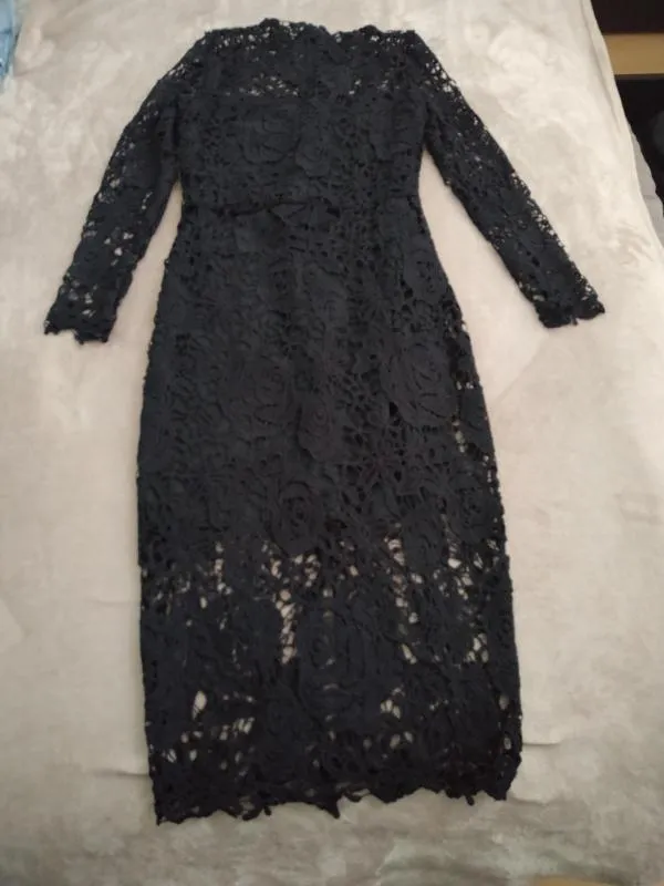 Rochie de seară Shein S | Negru, Midi, Mânecă lungă, Poliester - Image 2