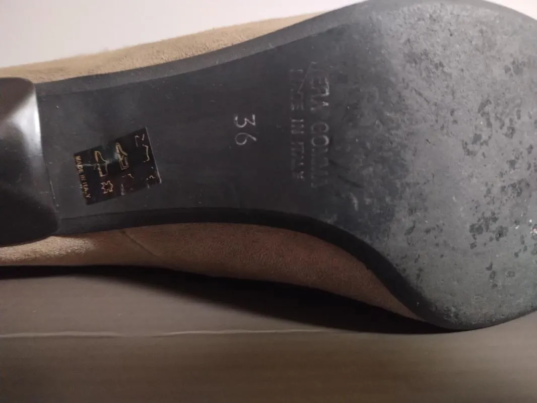 Pantofi cu toc mic NerOpaco EU 36 | Maro, Piele întoarsă Suede - Image 2
