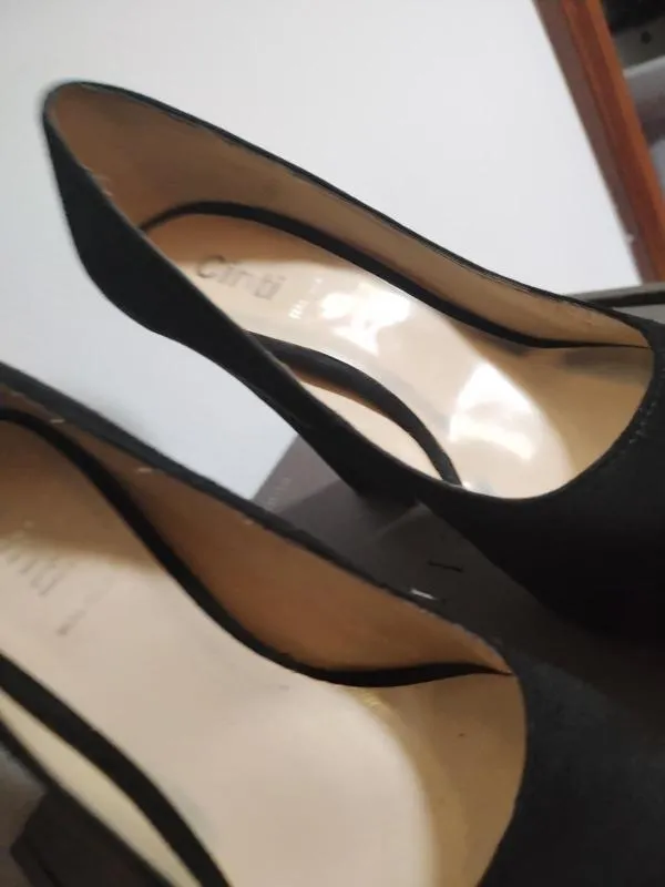 Pantofi cu toc înalt Cinti EU 37 | Negru, Piele întoarsă Suede - Image 5