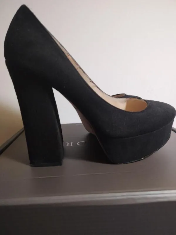 Pantofi cu toc înalt Cinti EU 37 | Negru, Piele întoarsă Suede - Image 3
