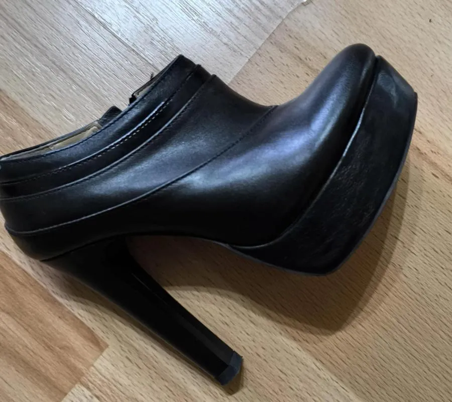 Ghete EU 34 | Negru, Piele naturală