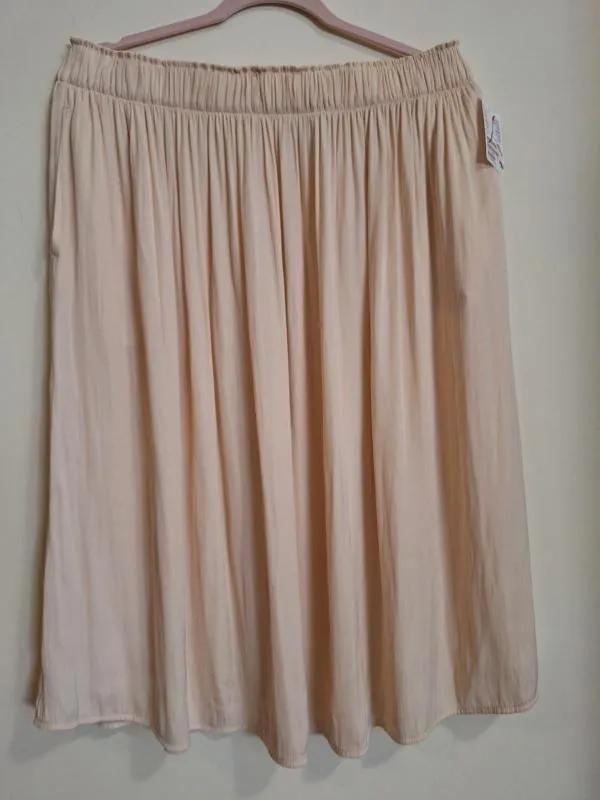 Fustă cu volane H&M L | Crem, Midi, Cu fit, Monocrom, Poliester - Image 2
