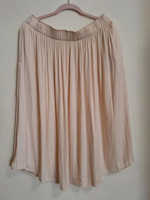 Fustă cu volane H&M L | Crem, Midi, Cu fit, Monocrom, Poliester - Image 5