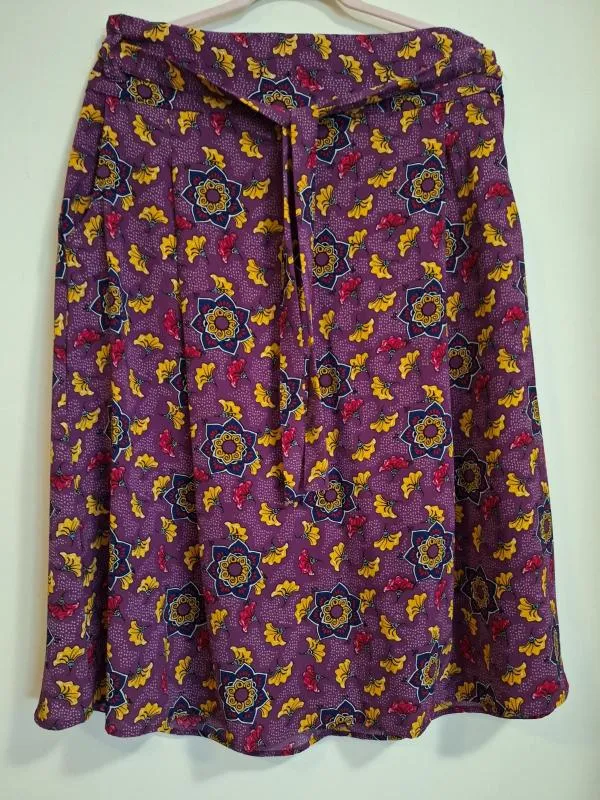 Fustă cloș InExtenso XL | Mov, Midi, Cloș fit, Floral & Tropical, Poliester - Image 2