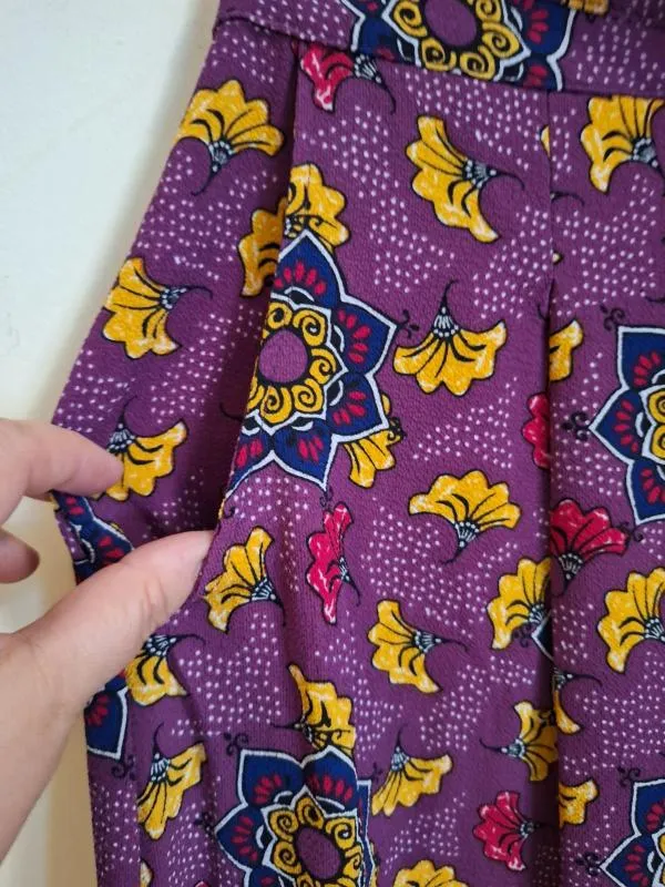 Fustă cloș InExtenso XL | Mov, Midi, Cloș fit, Floral & Tropical, Poliester - Image 3