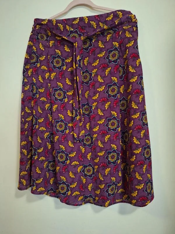 Fustă cloș InExtenso XL | Mov, Midi, Cloș fit, Floral & Tropical, Poliester - Image 6