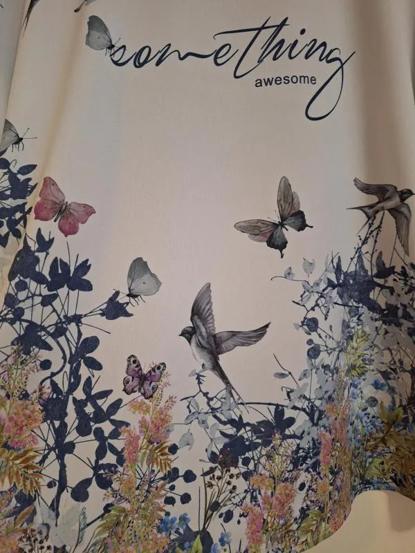 Tricou Orsay L | Gri, Normal, Mânecă scurtă, Floral & Tropical, Vâscoză - Image 5