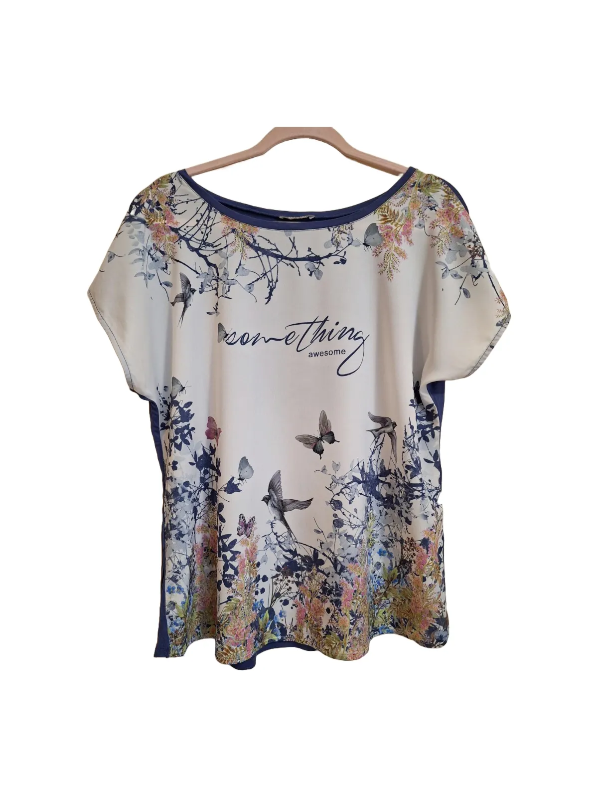 Tricou Orsay L | Gri, Normal, Mânecă scurtă, Floral & Tropical, Vâscoză