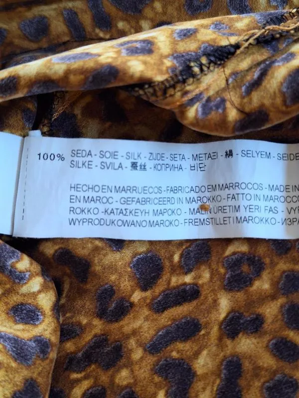 Cămașă Zara L | Caramel, Normal, Mânecă lungă, Animal print, Mătase - Image 5