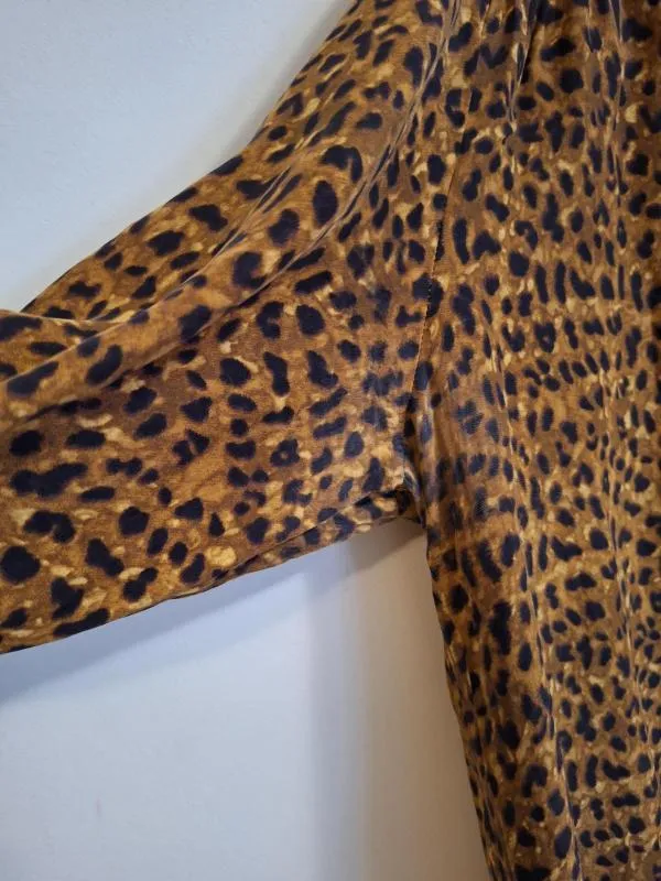 Cămașă Zara L | Caramel, Normal, Mânecă lungă, Animal print, Mătase - Image 8
