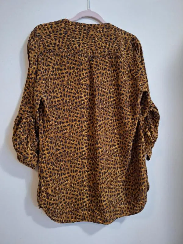 Cămașă Zara L | Caramel, Normal, Mânecă lungă, Animal print, Mătase - Image 9