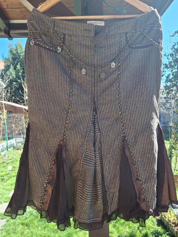 Fustă asimetrică POLEN POE EU 42 | Caramel, Midi, Asimetrică fit, Bumbac - Image 2
