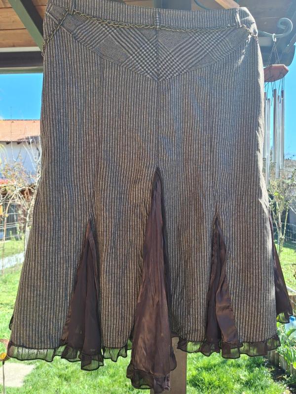 Fustă asimetrică POLEN POE EU 42 | Caramel, Midi, Asimetrică fit, Bumbac - Image 3