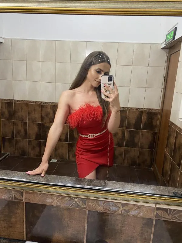 Rochie de seară Ghaya Fashion EU 36 | Roșu, Midi, Cu umerii goi