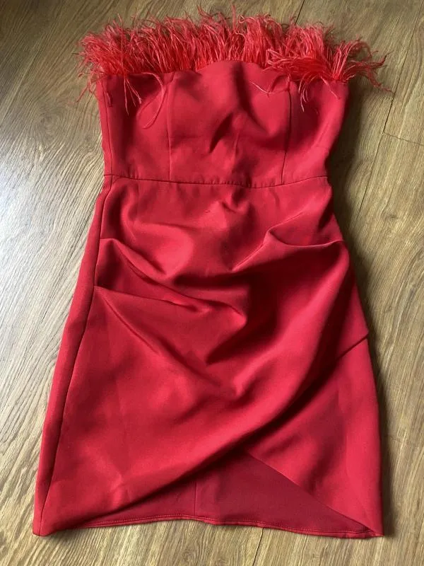 Rochie de seară Ghaya Fashion EU 36 | Roșu, Midi, Cu umerii goi - Image 2