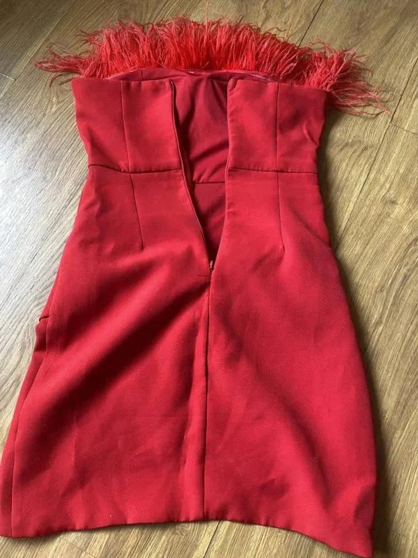 Rochie de seară Ghaya Fashion EU 36 | Roșu, Midi, Cu umerii goi - Image 3