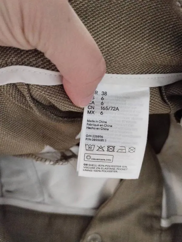 Pantaloni H&M EU 38 | Khaki, Lungi, Tapered (Conici) fit - Image 4
