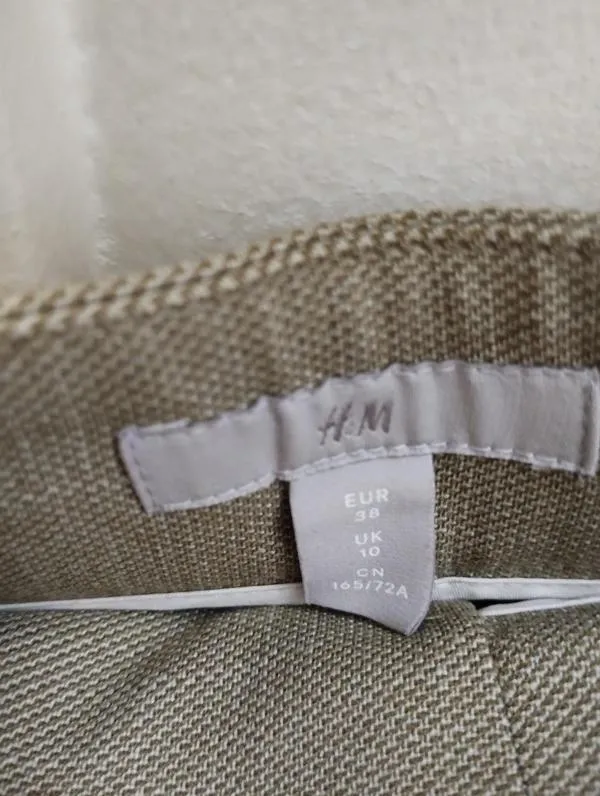 Pantaloni H&M EU 38 | Khaki, Lungi, Tapered (Conici) fit - Image 8