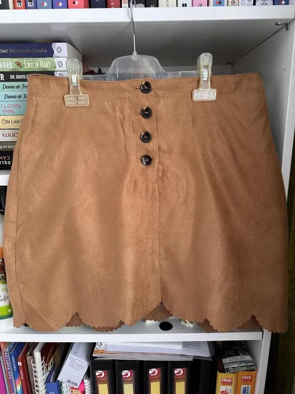 Fustă din piele H&M EU 40 | Maro, Midi, Poliester - Image 2