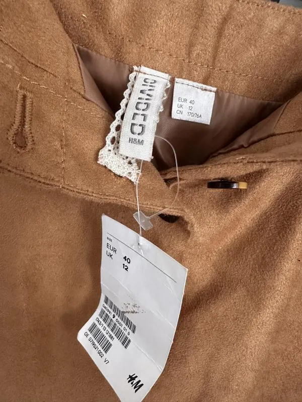 Fustă din piele H&M EU 40 | Maro, Midi, Poliester - Image 4